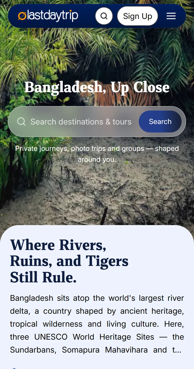 Last Day Trip home page on a phone